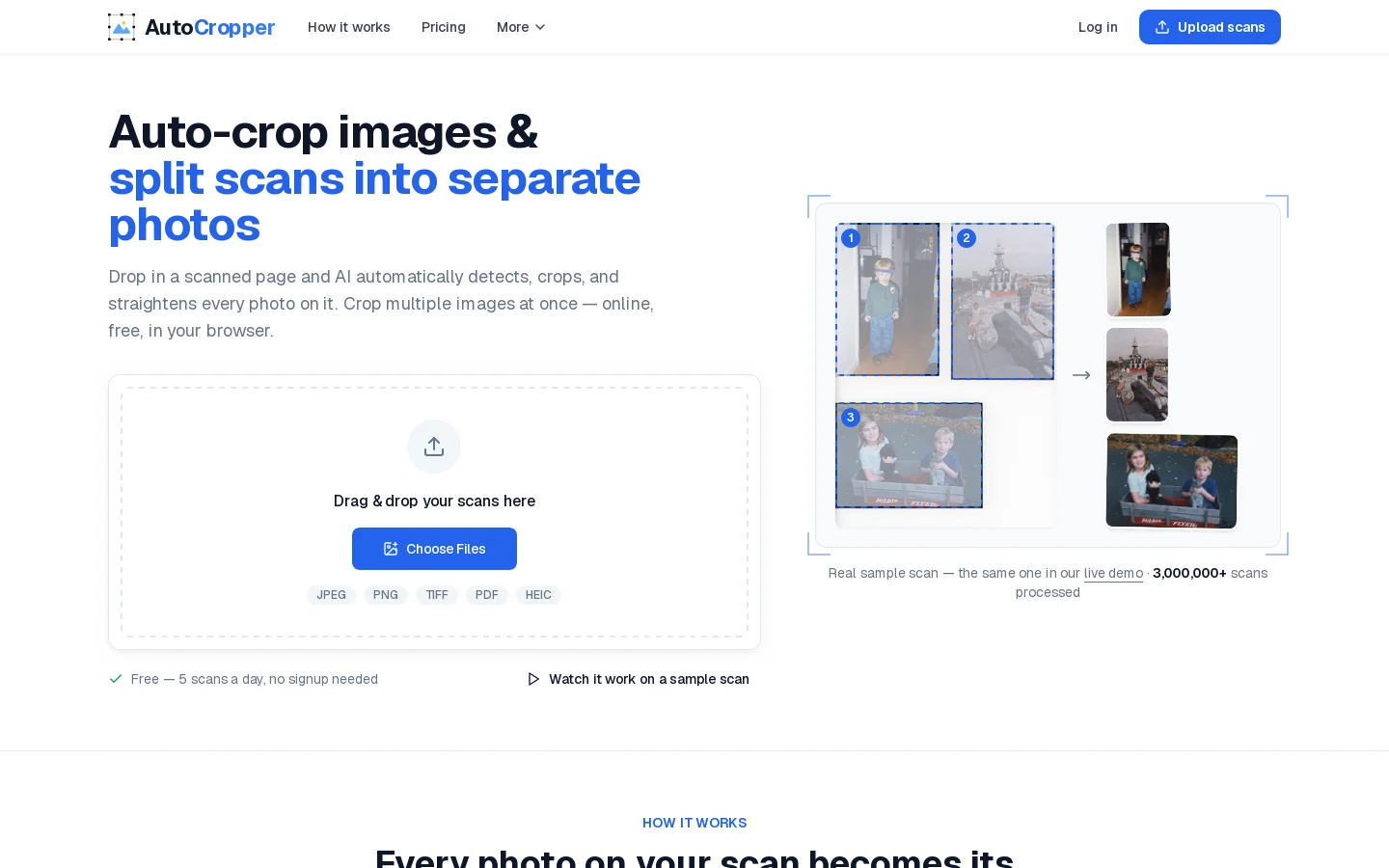 AutoCropper Homepage screenshot