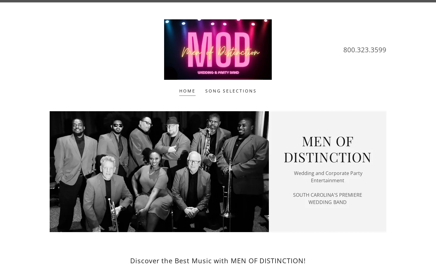 MEN OF DISTINCTION Homepage screenshot
