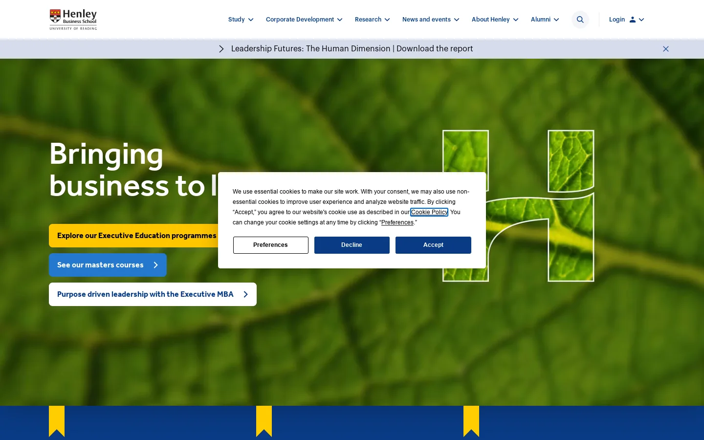 Henley Business School Homepage screenshot