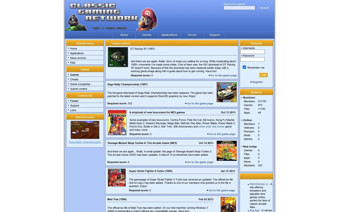 Classic-Gaming.Net Arcade Games and Retro Games Tips and Tricks News Homepage screenshot