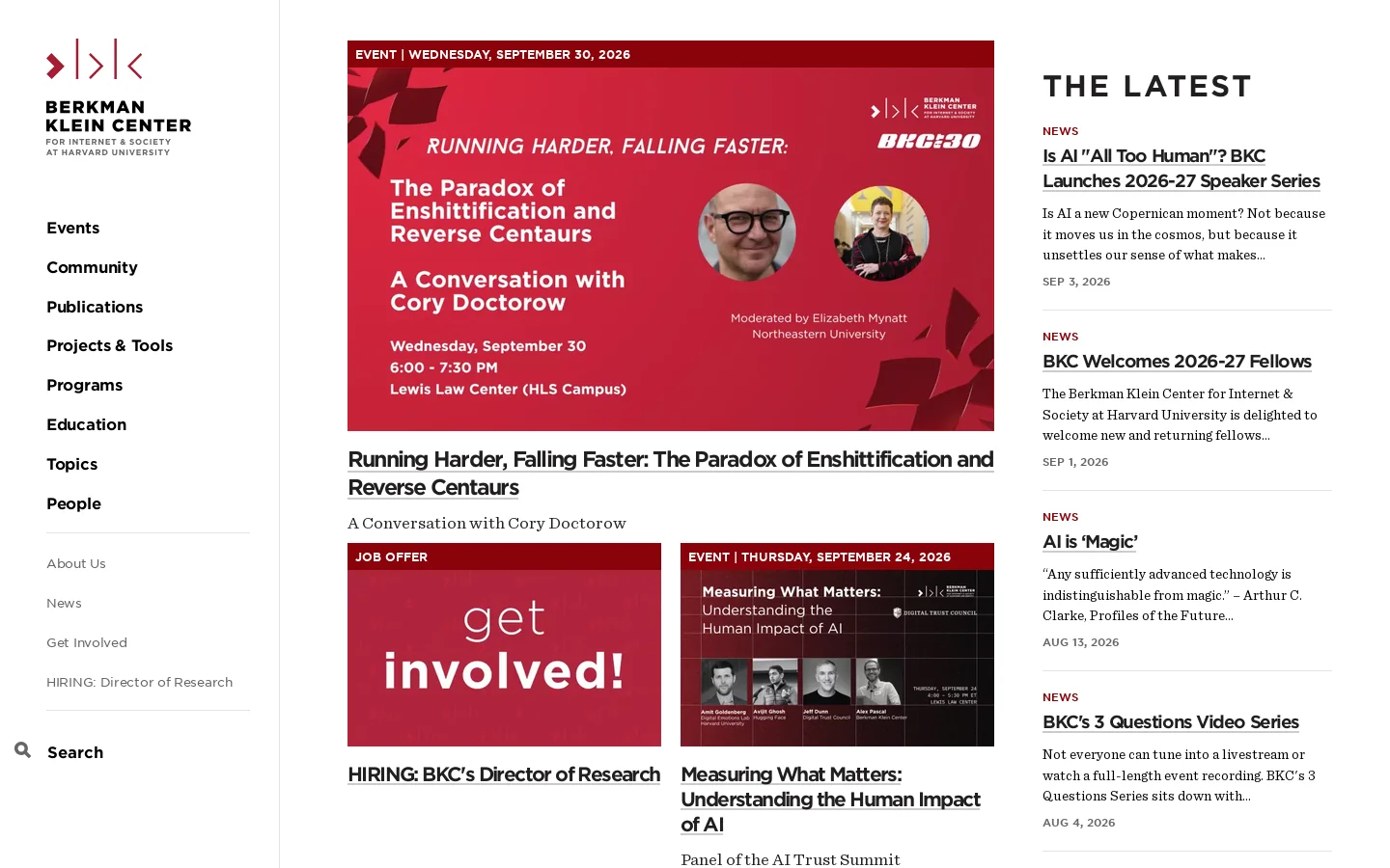 home | Berkman Klein Center Homepage screenshot