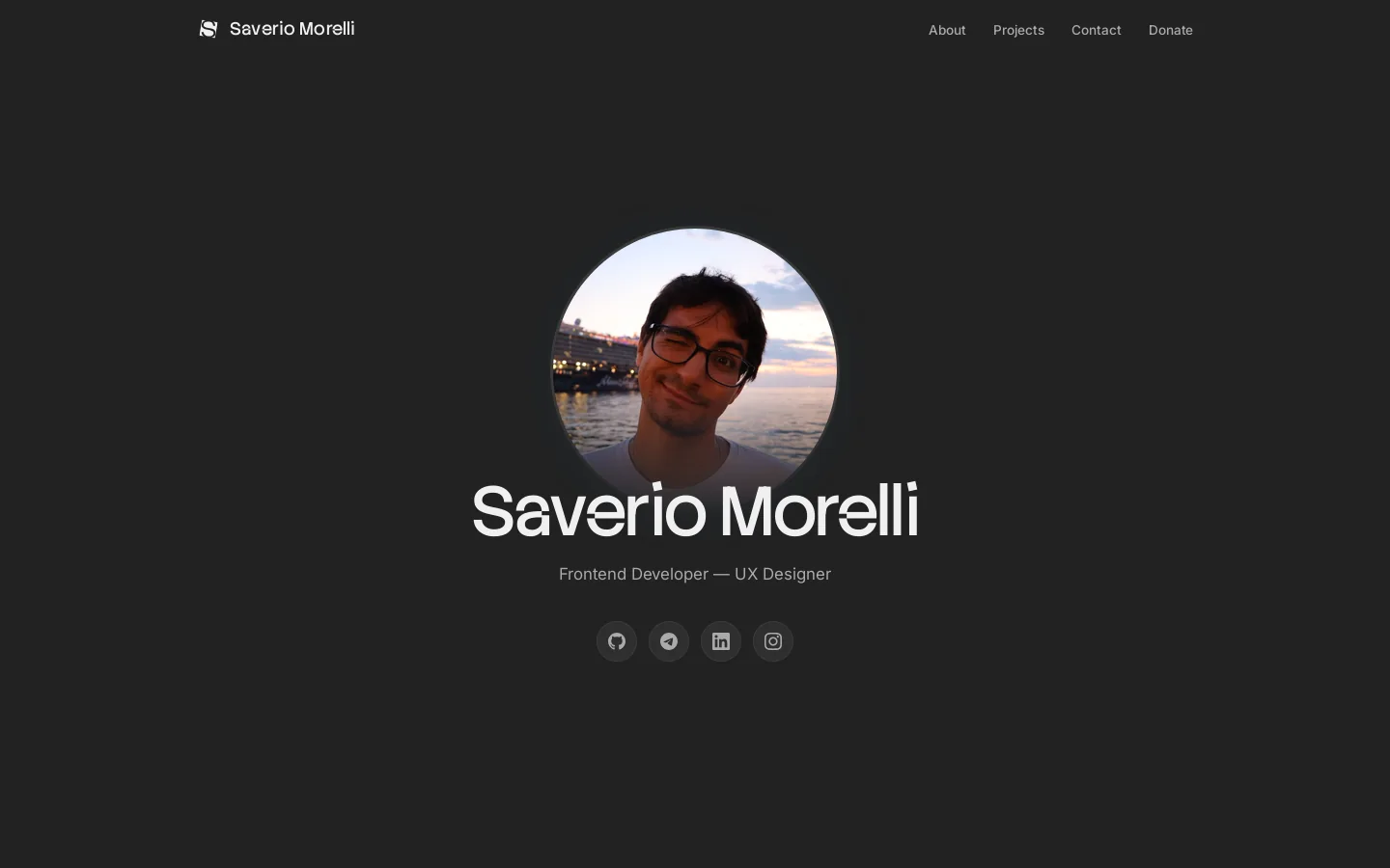 Saverio Morelli Homepage screenshot