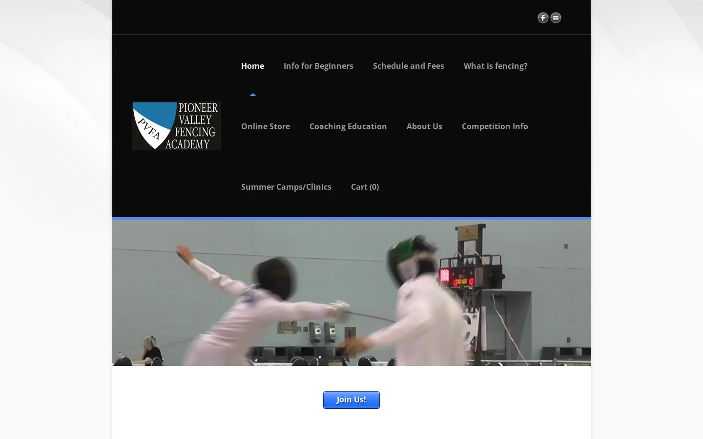 Pioneer Valley Fencing Academy - Pioneer Valley Fencing Academy Homepage screenshot