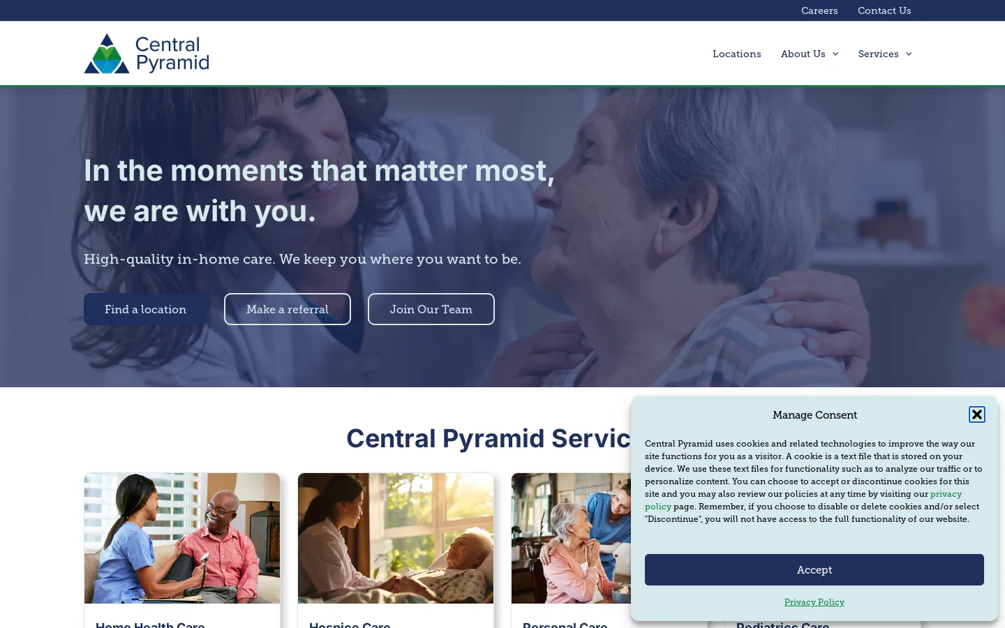 Central Pyramid Homepage screenshot
