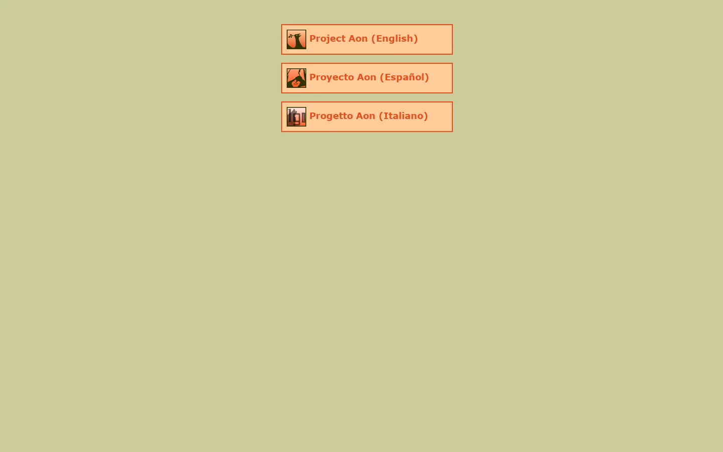 Project Aon Homepage screenshot