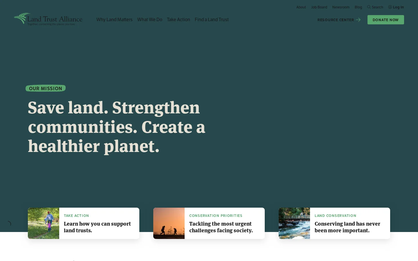 Land Trust Alliance Homepage screenshot