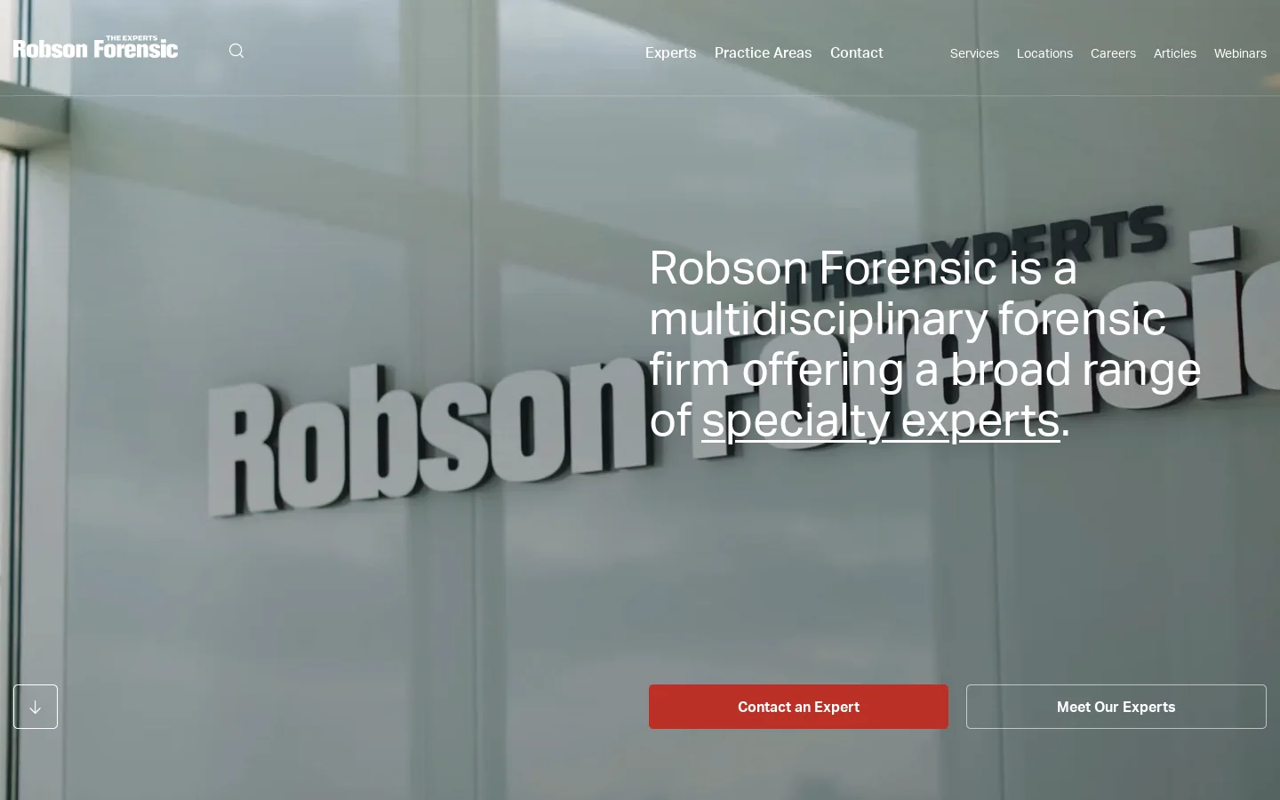 Robson Forensic Homepage screenshot