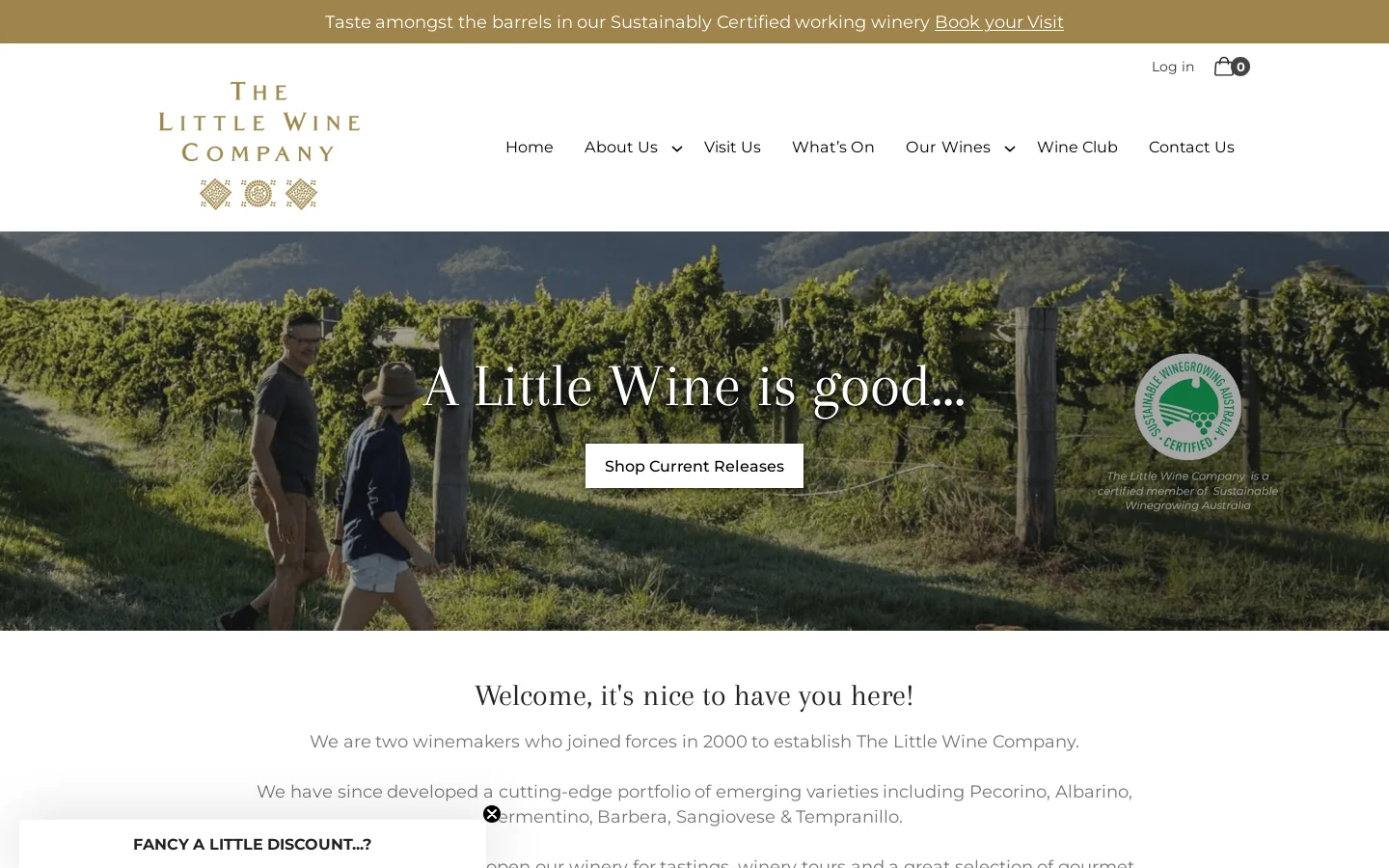 The Little Wine Company Homepage screenshot