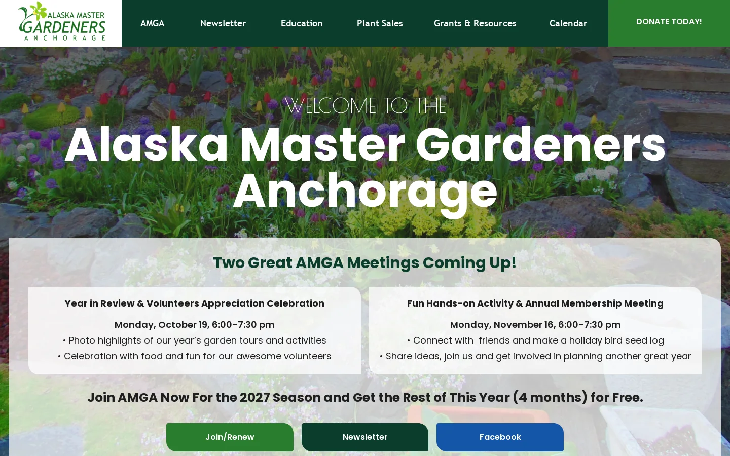 Alaska Master Gardeners Anchorage Homepage screenshot