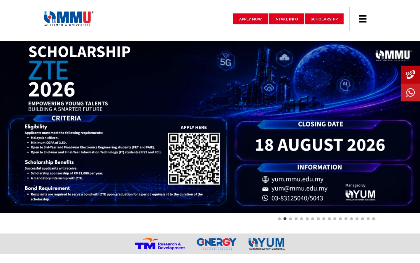 MMU Homepage screenshot