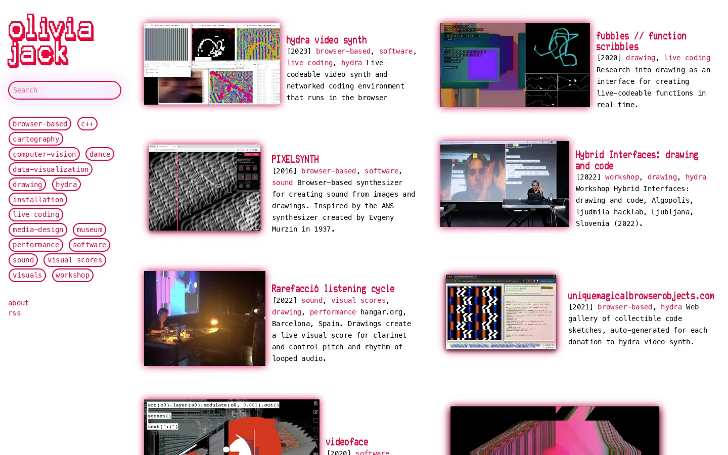 olivia jack | olivia jack Homepage screenshot