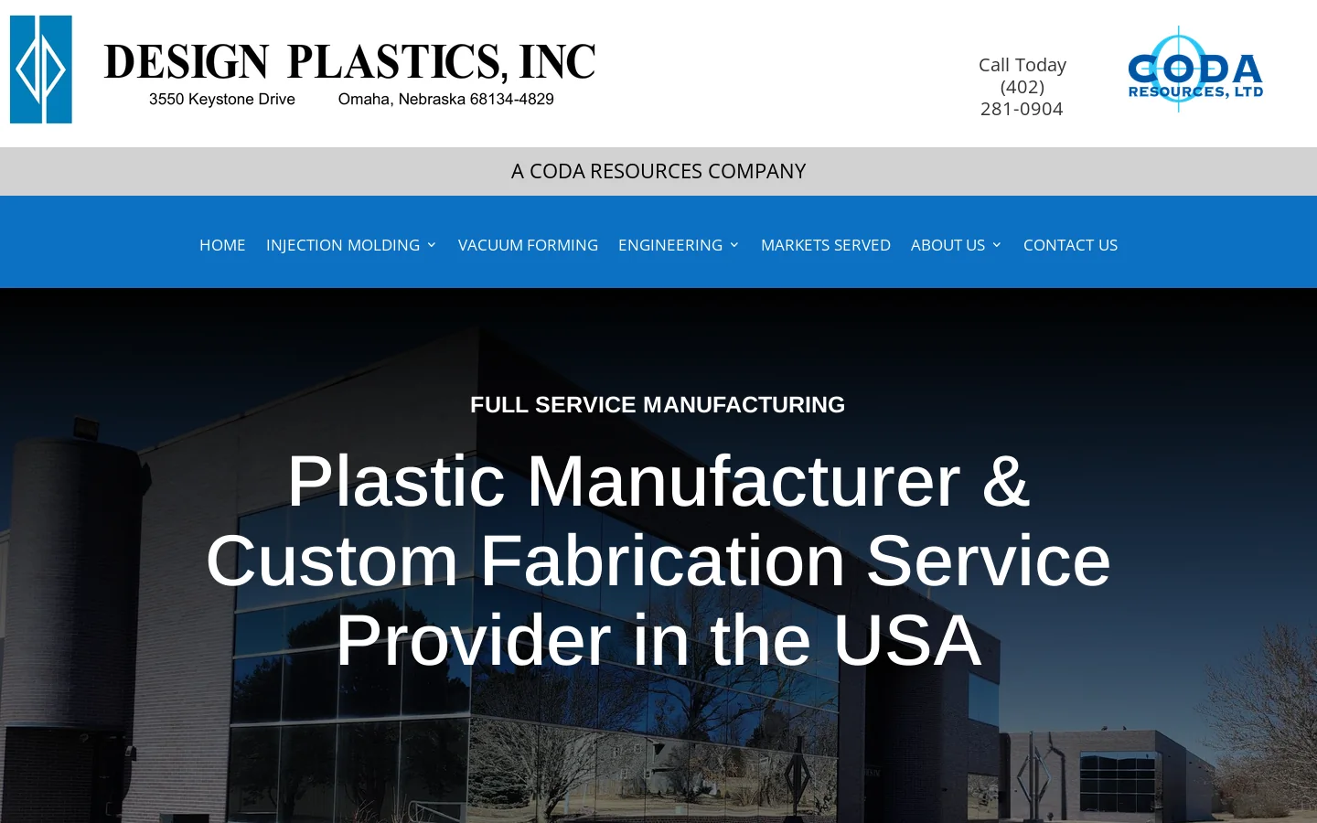 Custom Plastic Products Fabrication Across the USA Homepage screenshot