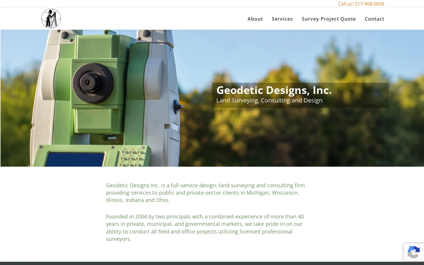 Geodetic Designs 2023 Homepage screenshot