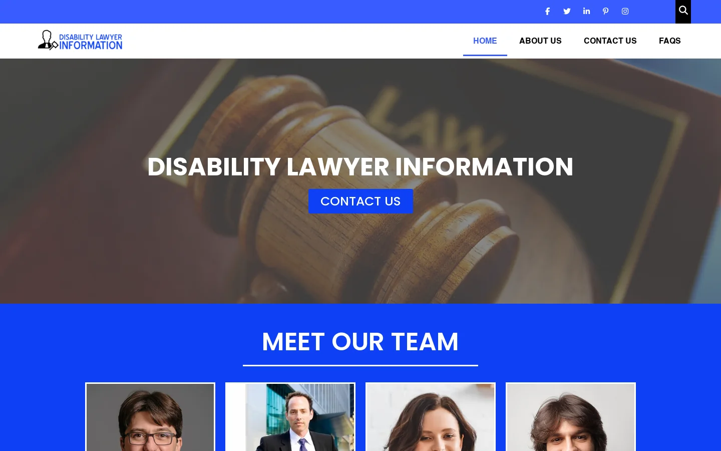 Home - DISABILITY LAWYER INFORMATION Homepage screenshot