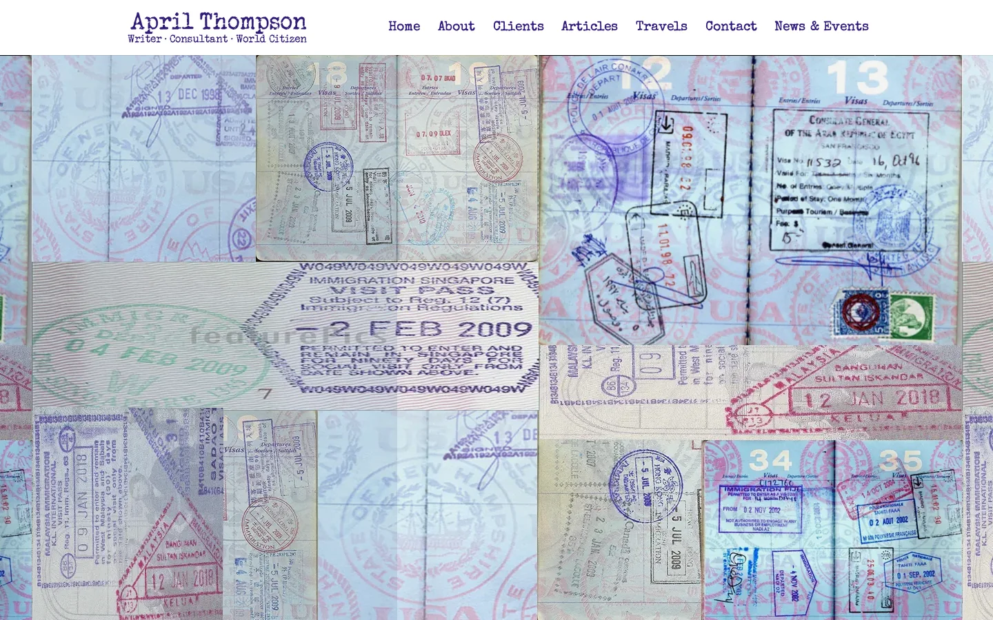 April Writes Homepage screenshot