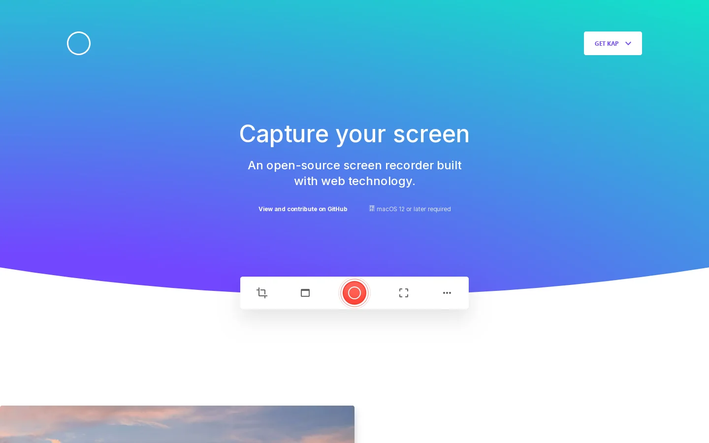 Kap - Capture your screen Homepage screenshot