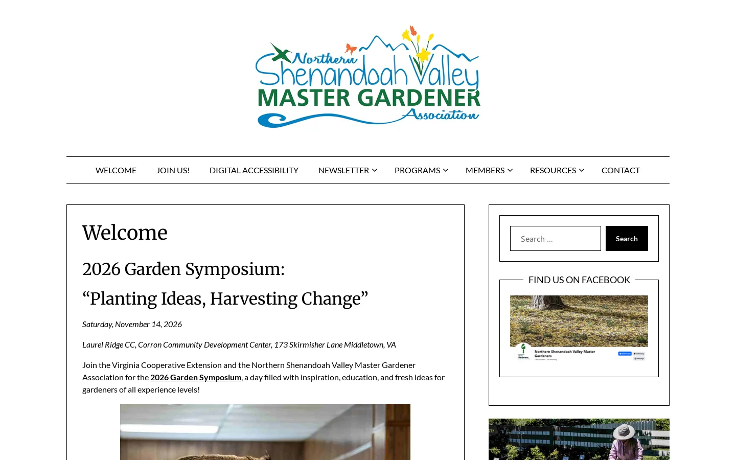 Northern Shenandoah Valley Master Gardener Association Homepage screenshot