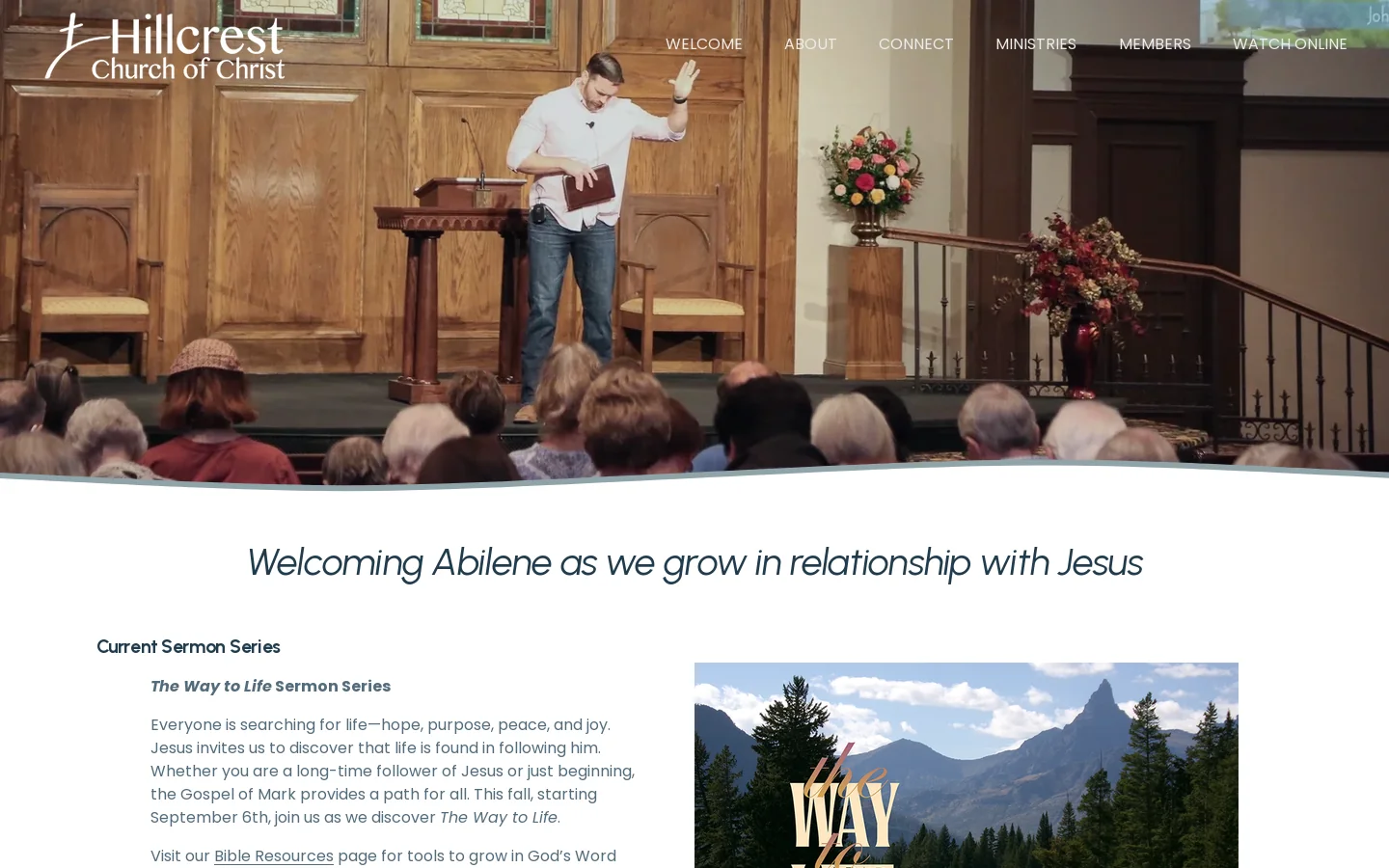 Hillcrest Church of Christ - Abilene, Texas Homepage screenshot
