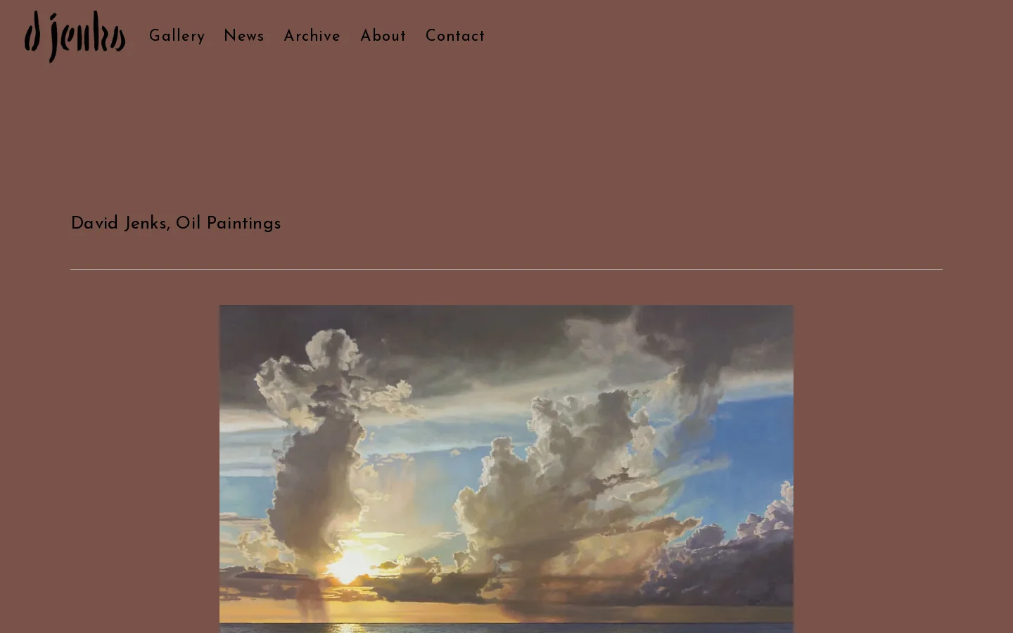 David Jenks, Oil Paintings Homepage screenshot