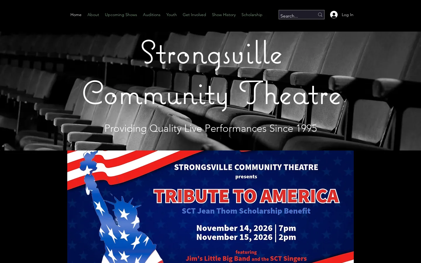 Strongsville Community Theatre Homepage screenshot