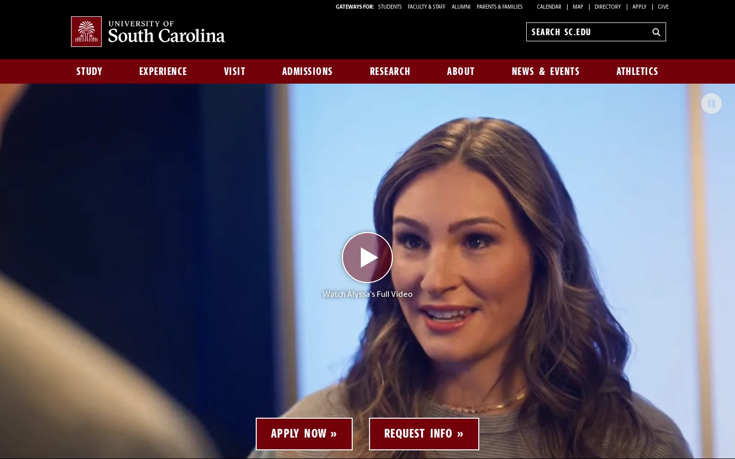University of South Carolina | University of South Carolina Homepage screenshot