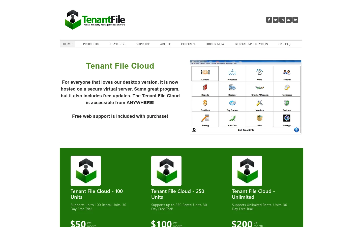 Tenant File Homepage screenshot