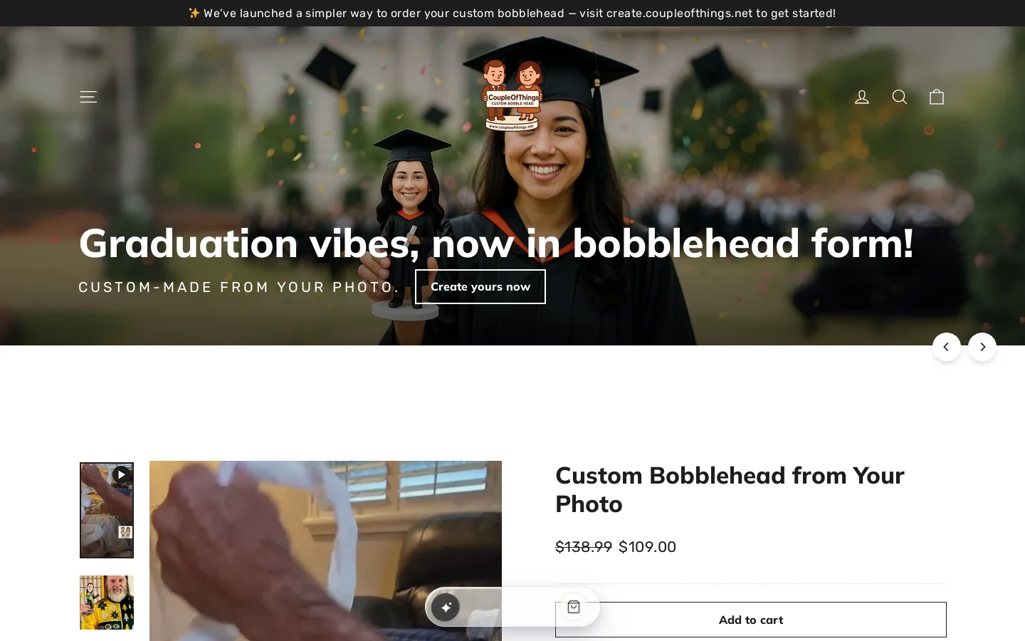 Couple of Things Homepage screenshot