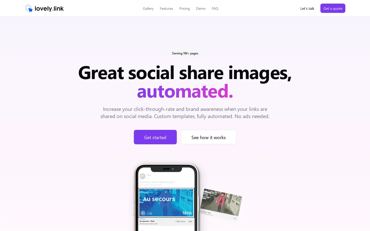 lovely.link Homepage screenshot