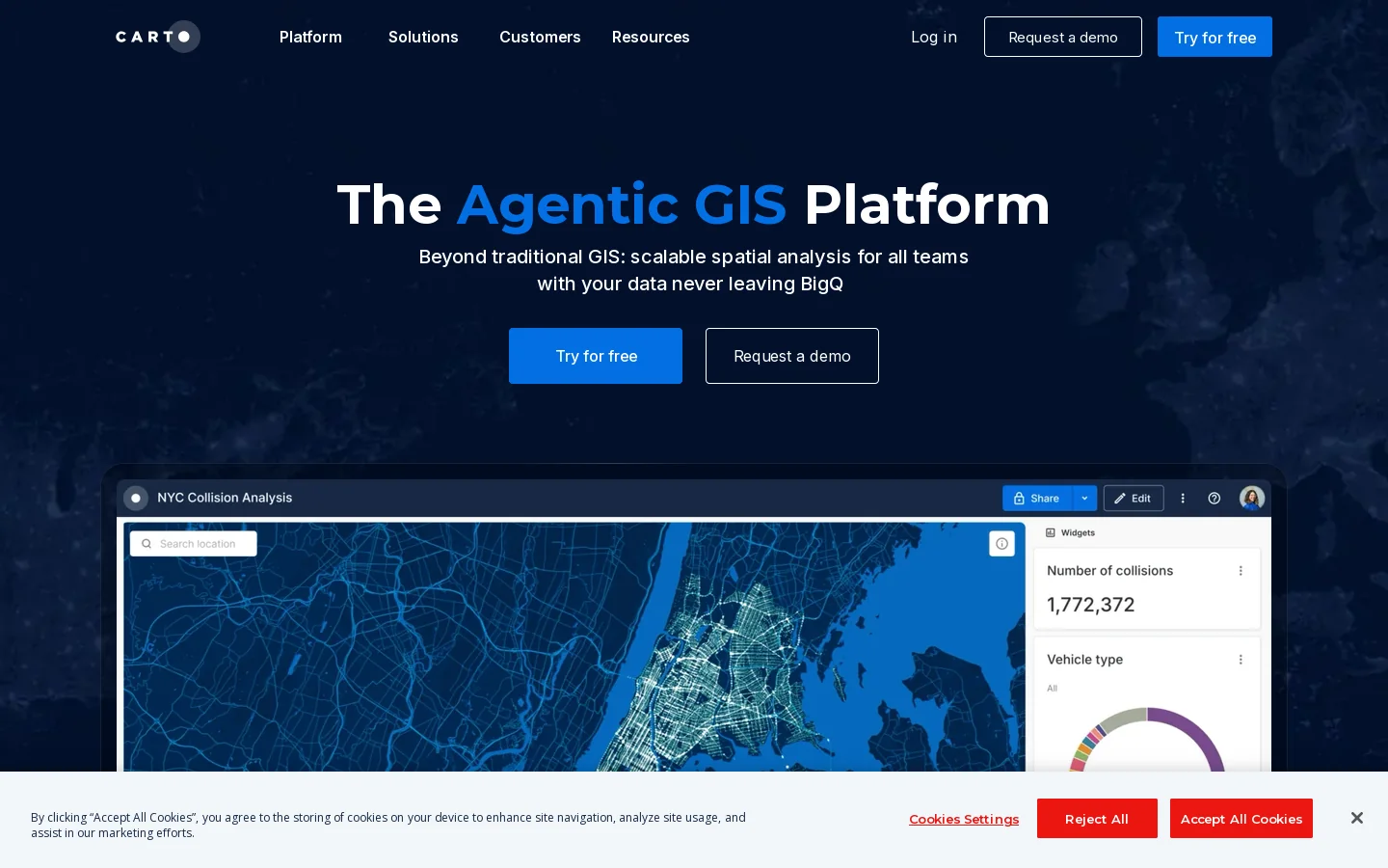 CARTO Homepage screenshot