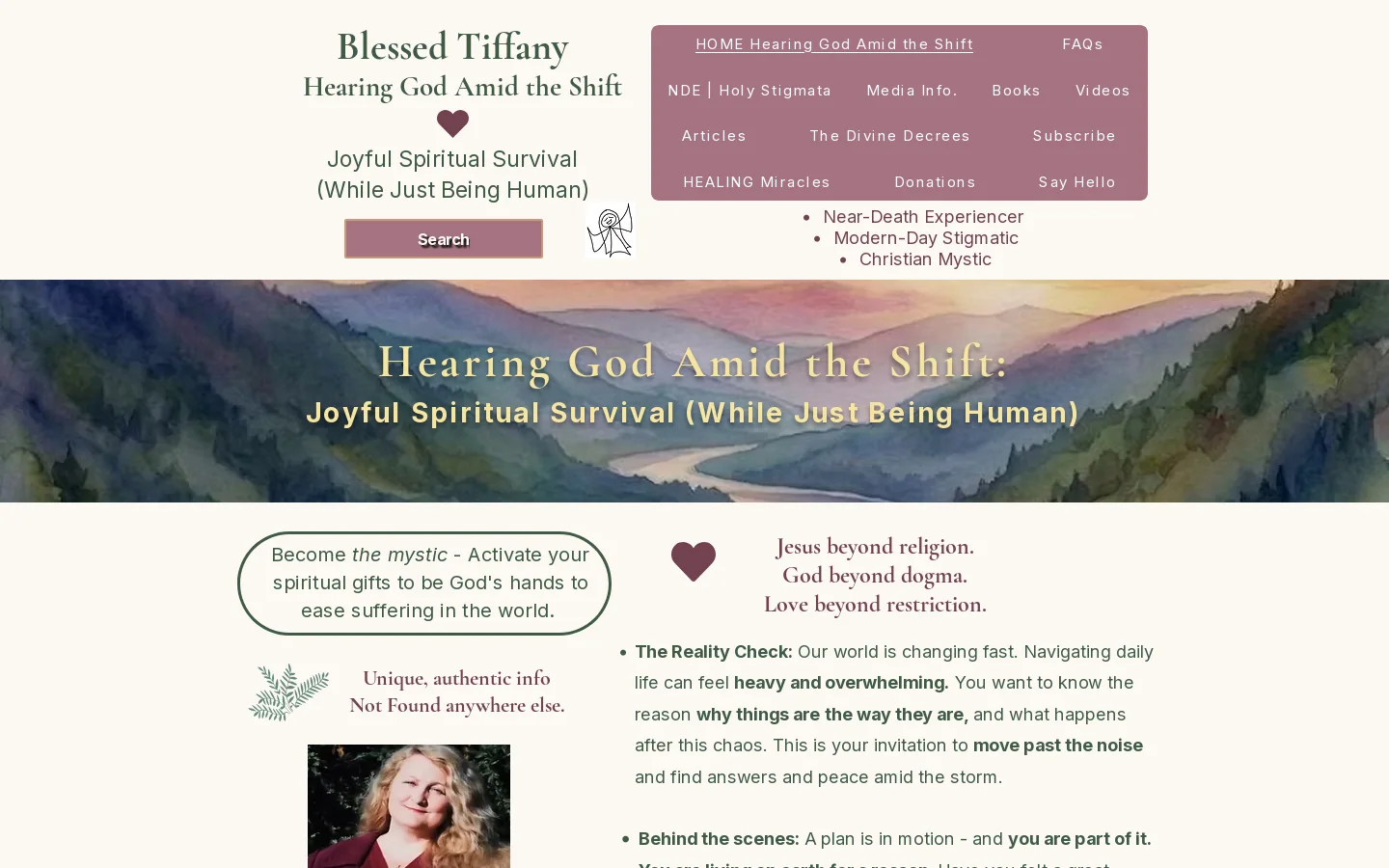 Blessed Tiffany Snow Homepage screenshot
