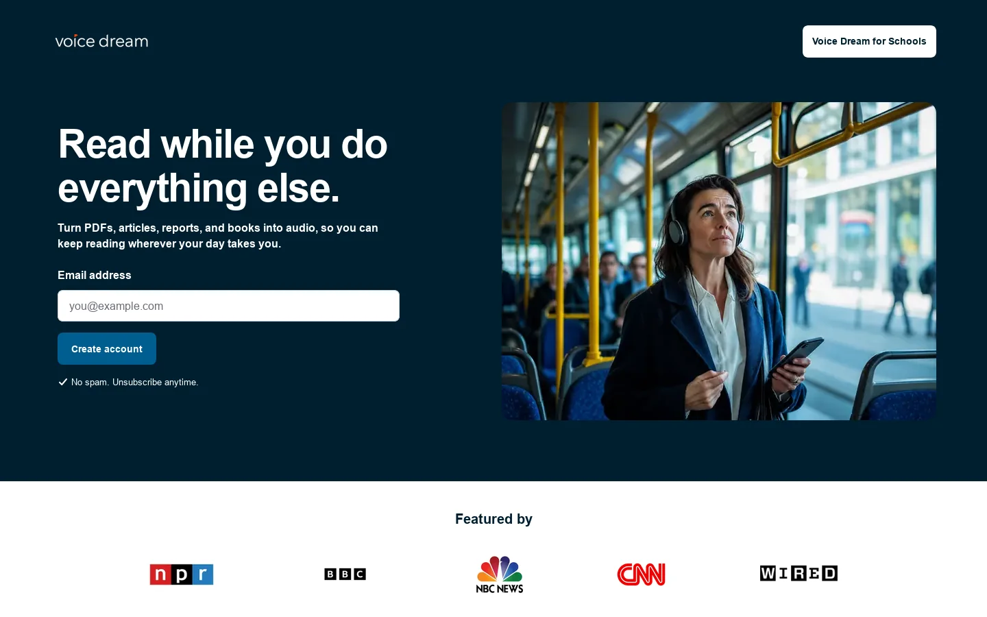 Voice Dream Reader Homepage screenshot
