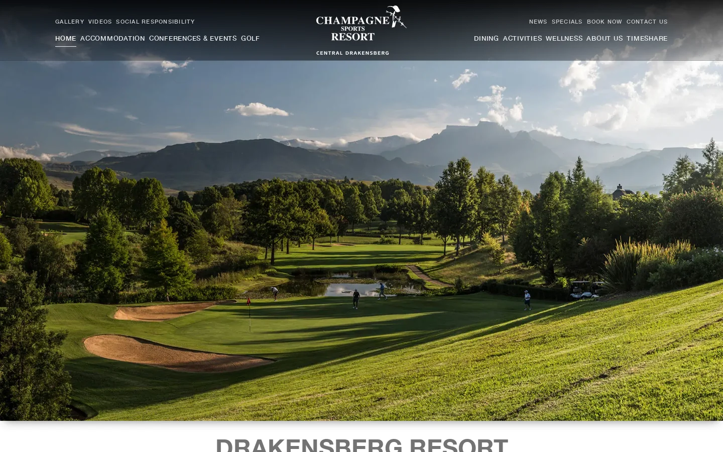Drakensberg Resort & Conference Homepage screenshot