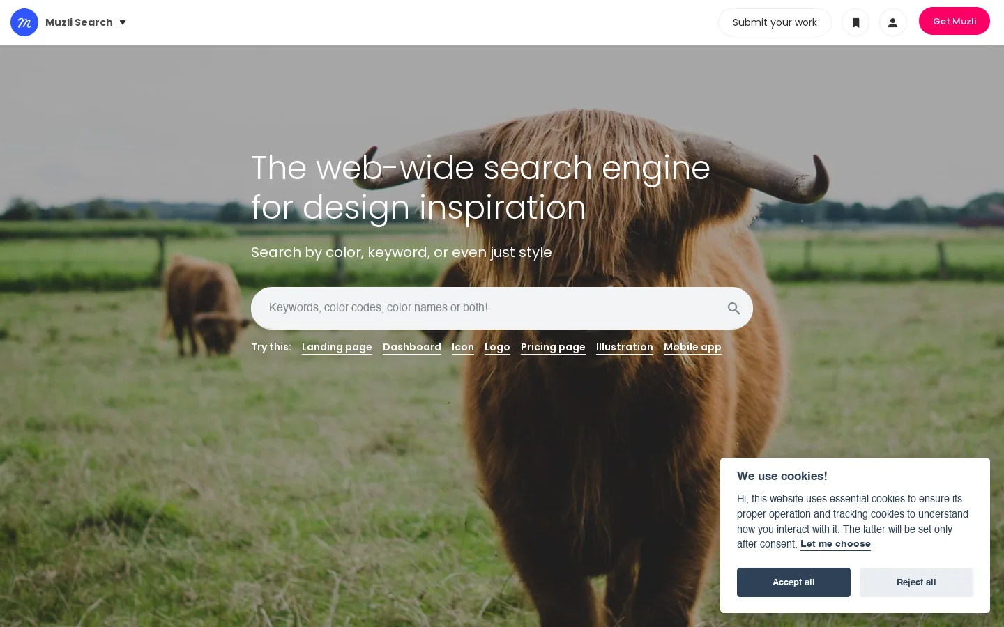 Search by Muzli Homepage screenshot