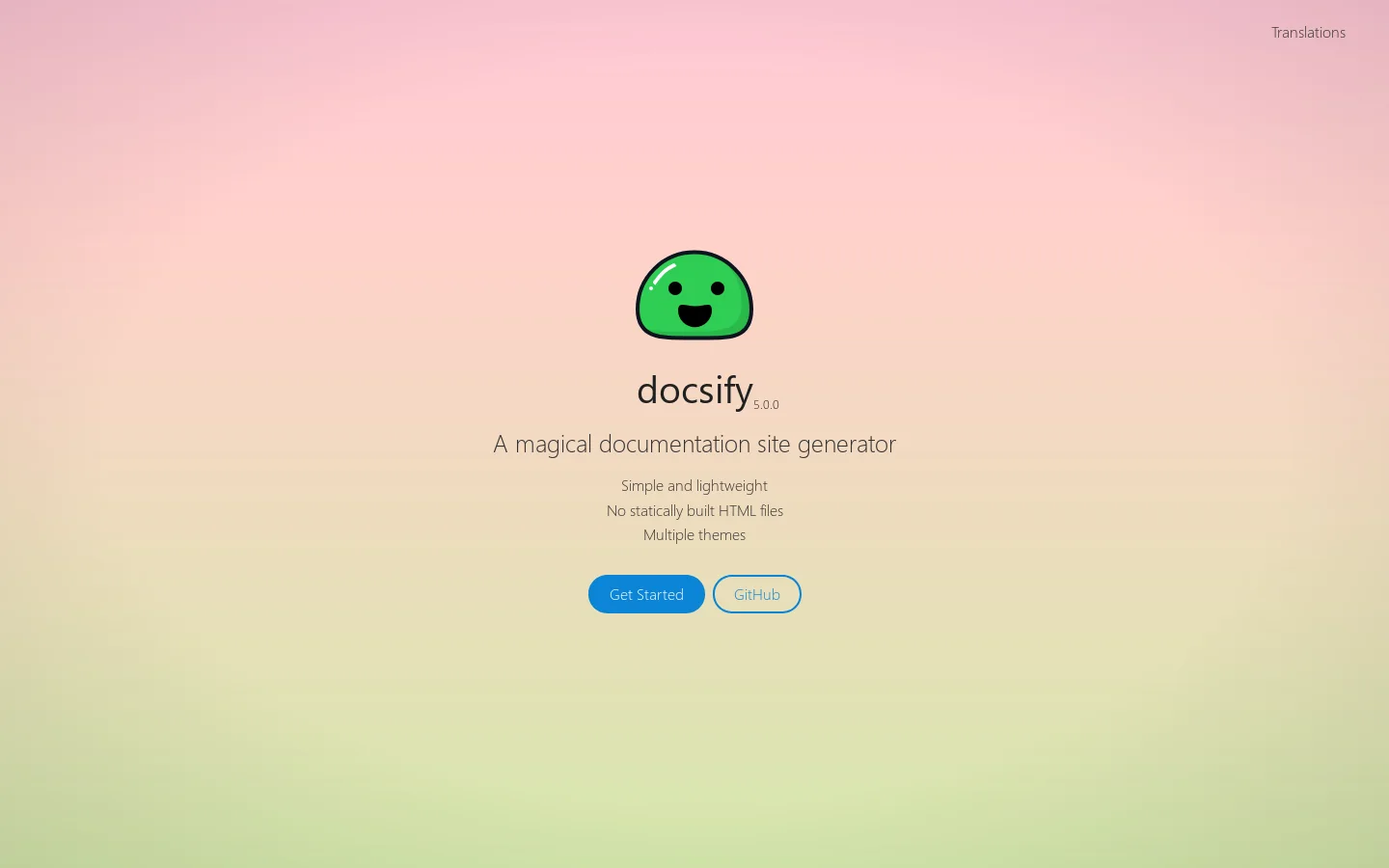 docsify Homepage screenshot