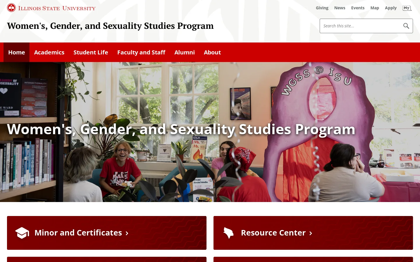 Women's, Gender, and Sexuality Studies Program | Illinois State Homepage screenshot