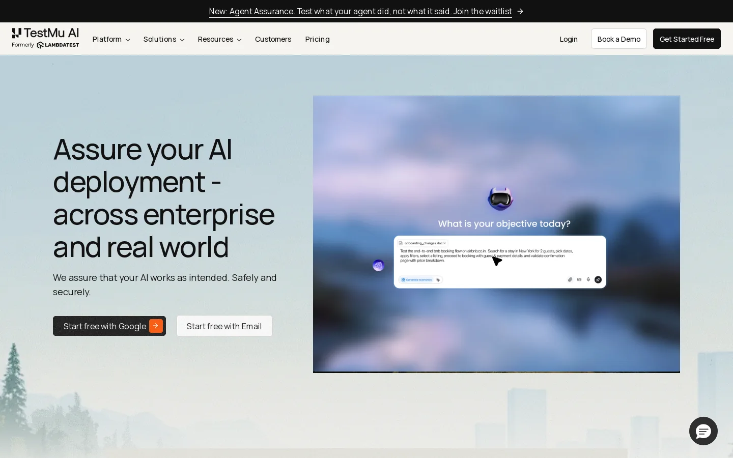 TestMu AI (formerly LambdaTest) Homepage screenshot