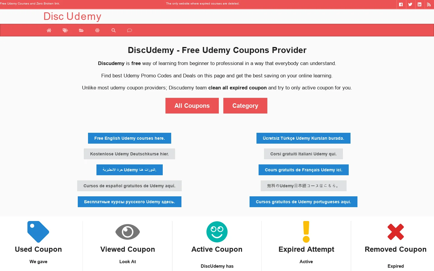 DiscUdemy Homepage screenshot