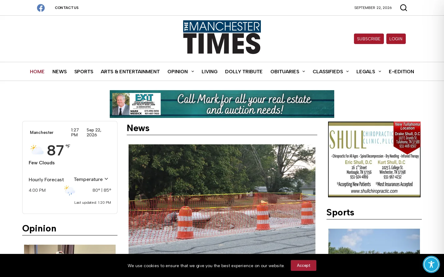 Manchester Times Homepage screenshot