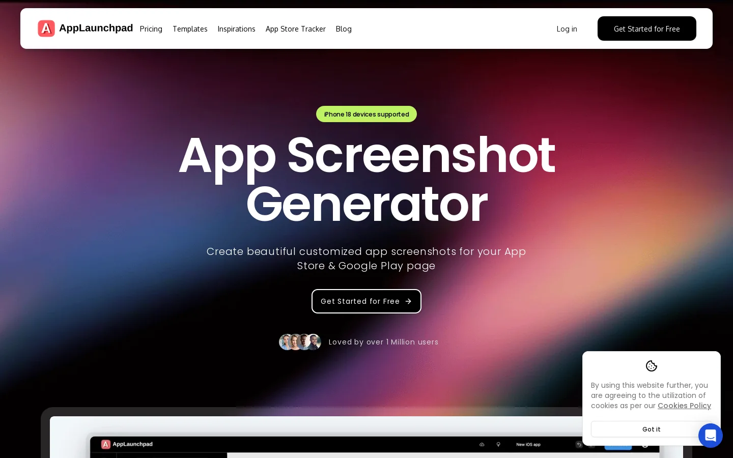 AppLaunchpad: Free App Store Screenshot Generator Homepage screenshot