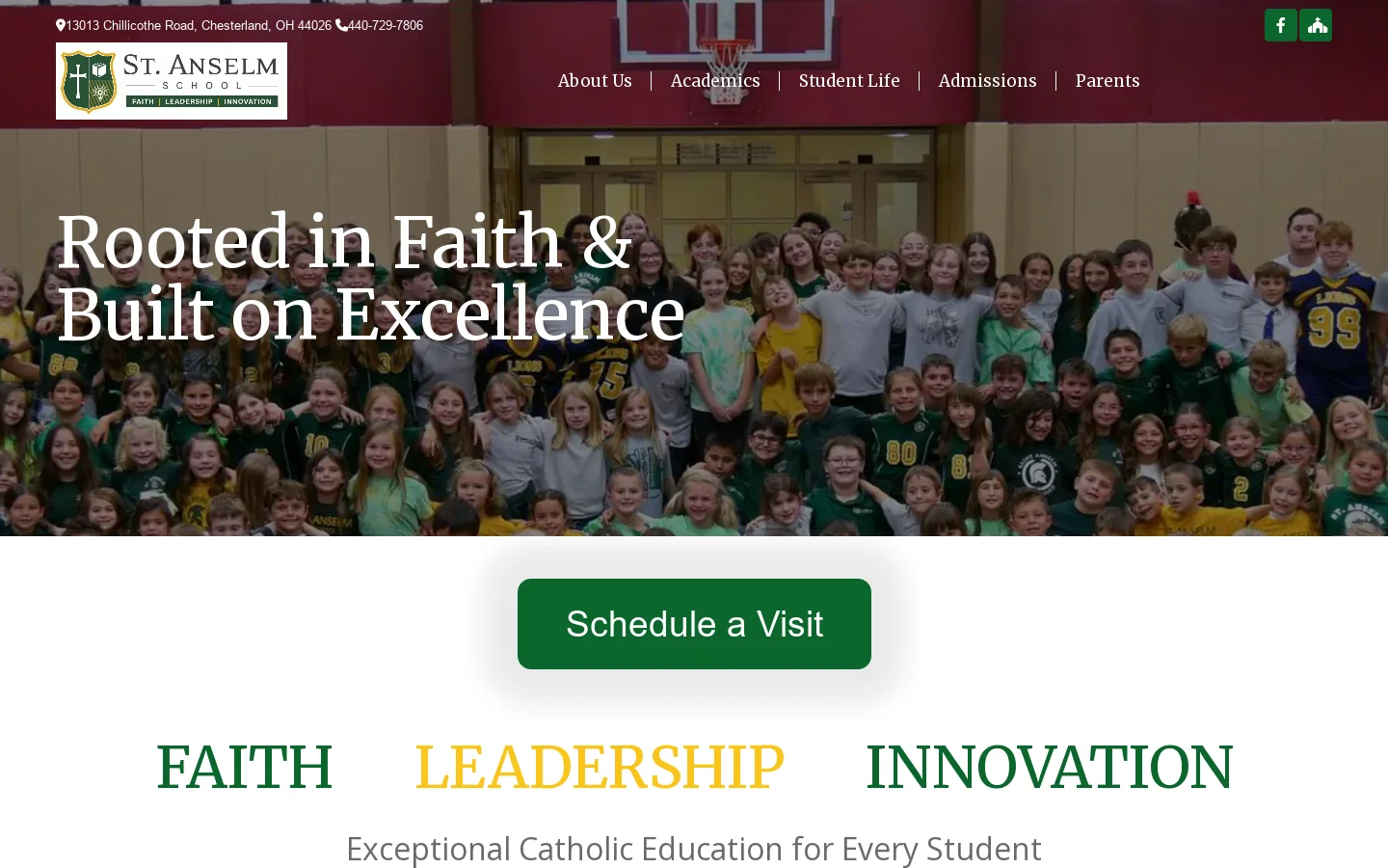 St. Anselm School Homepage screenshot