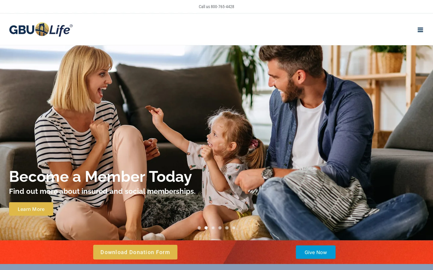 GBU Life Homepage screenshot