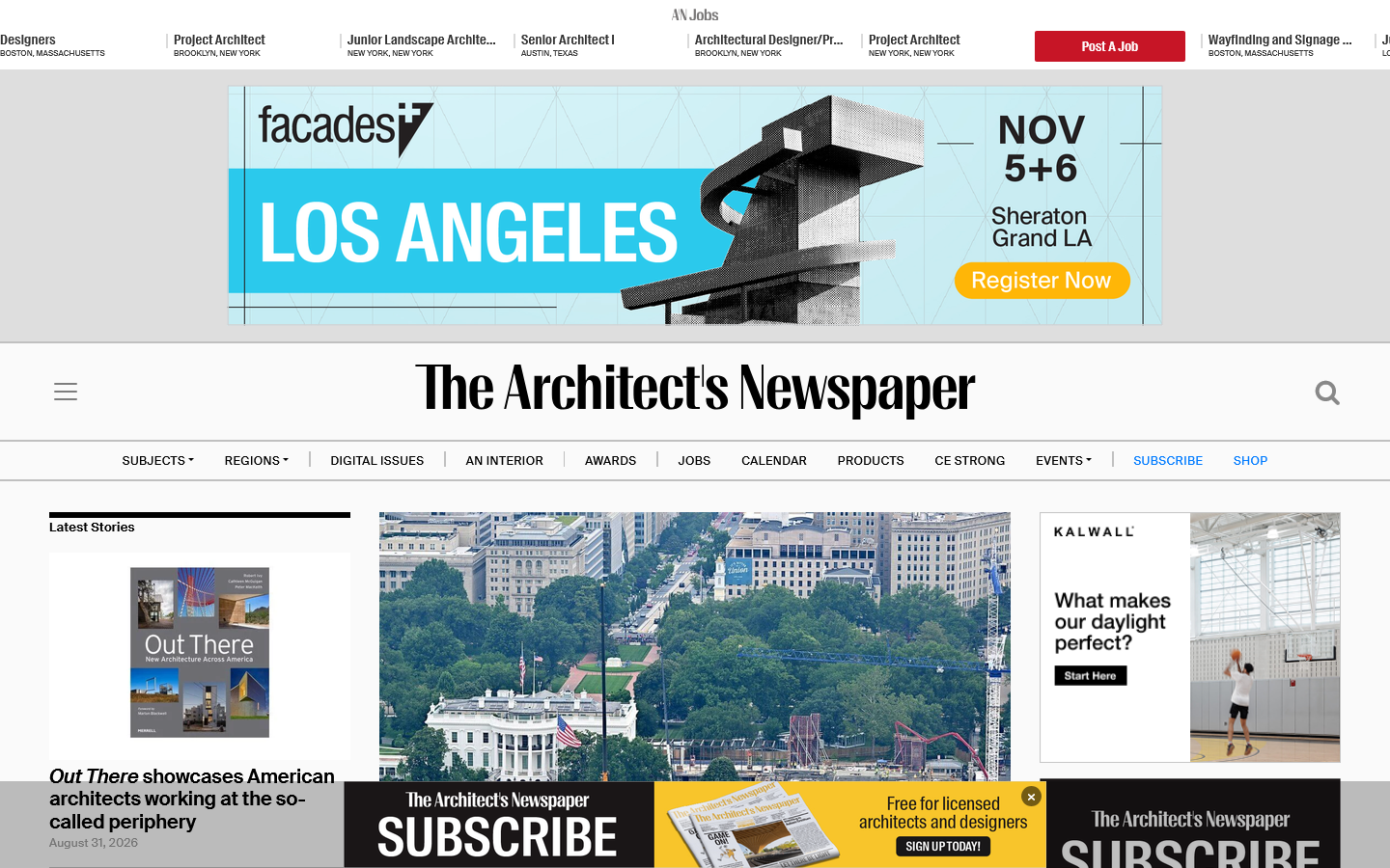 The Architect’s Newspaper Homepage screenshot