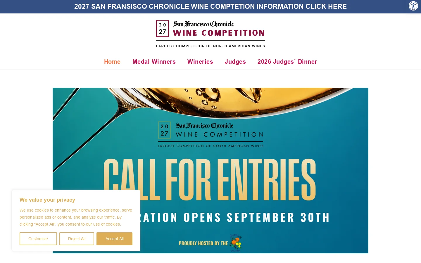 Winejudging.com Homepage screenshot