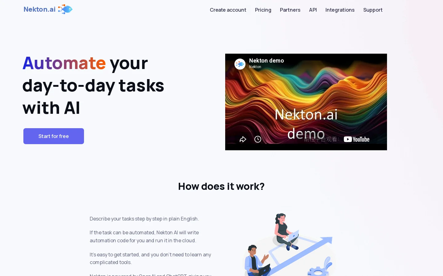Nekton Homepage screenshot