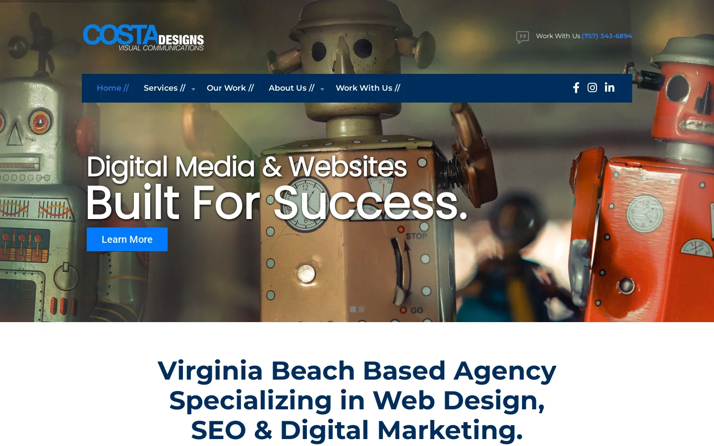 Virginia Beach based Web Design, Web Development Company Homepage screenshot