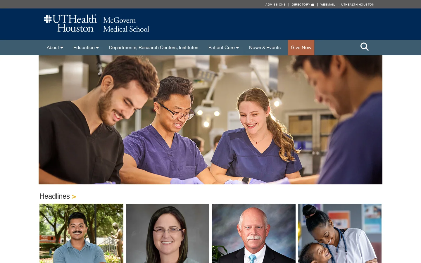 McGovern Medical School Home - John P. and Kathrine G. McGovern Medical School at UTHealth Homepage screenshot