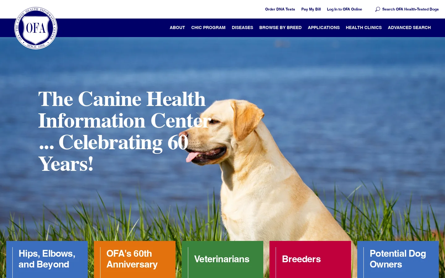 OFA Homepage screenshot