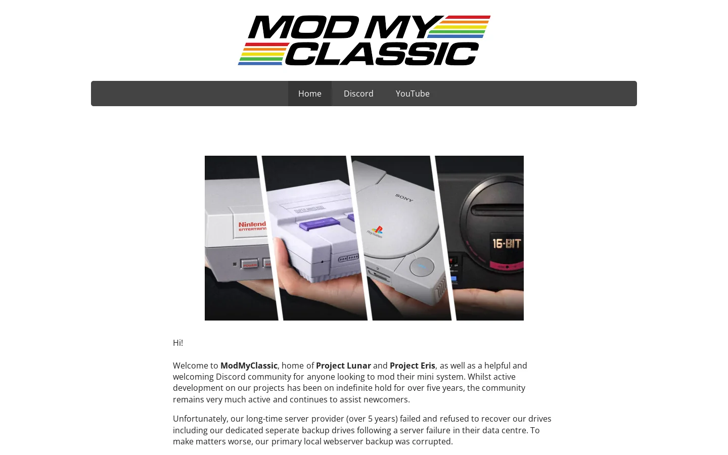 ModMyClassic.com Homepage screenshot
