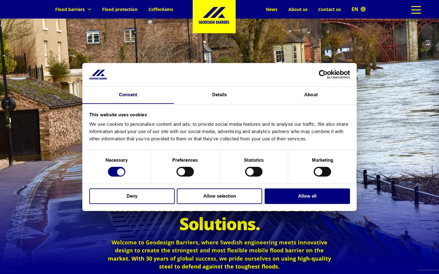 Geodesign Barriers Homepage screenshot