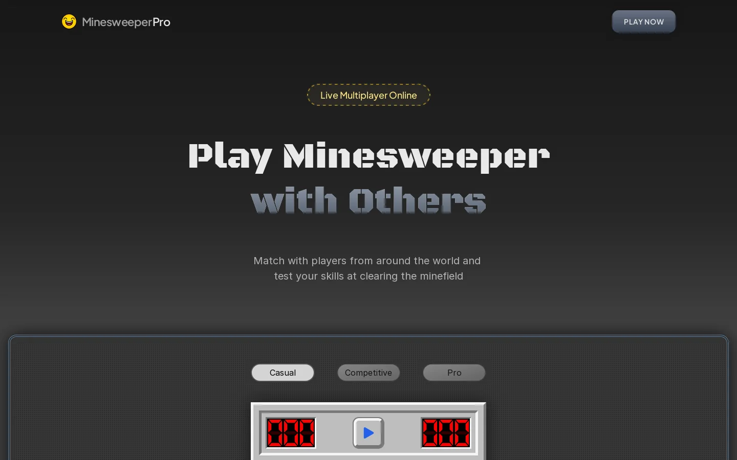 MinesweeperPro Homepage screenshot